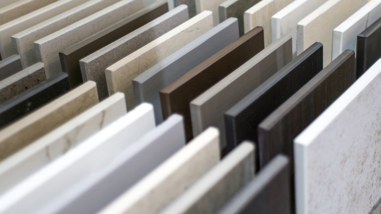 Wide selection of different countertop samples