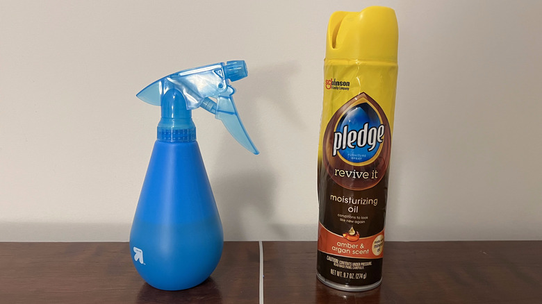 DIY spray next to Pledge