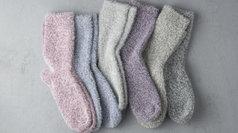 colorful fluffy socks