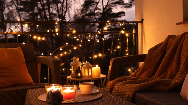 Patio at nighttime