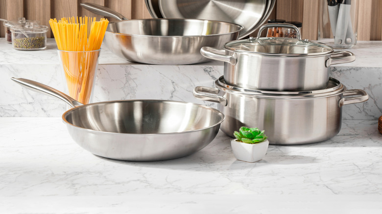 different stainless steel pans