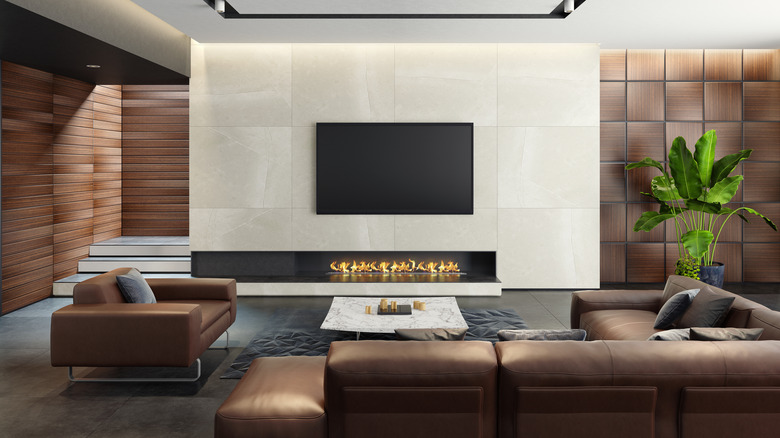 TV above fireplace