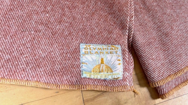 Tag on pendleton olympic blanket