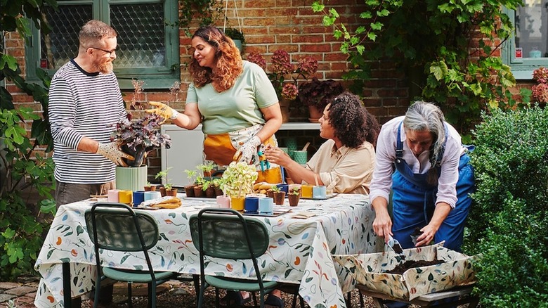 Family using IKEA garden products