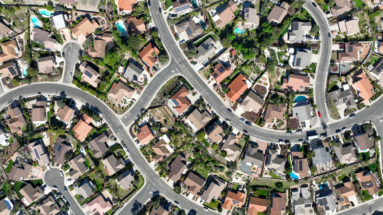 Aerial view of a city in California
