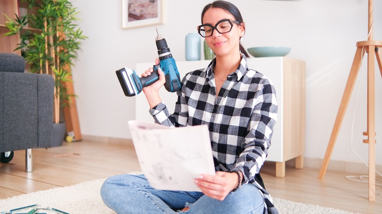 Woman starting a DIY project