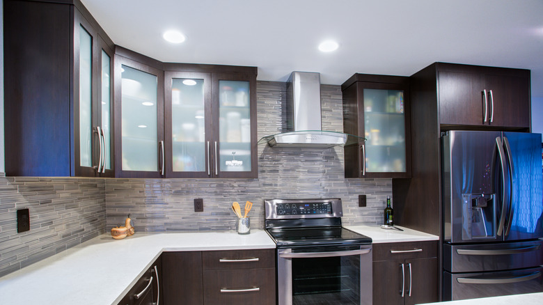 frosted glass cabinets