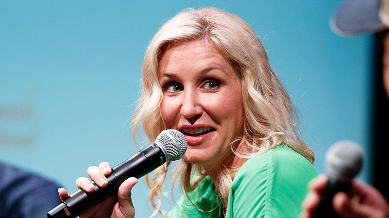 HGTV designer Jenny Marrs speaking into a microphone
