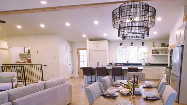 Exposed beam in living area