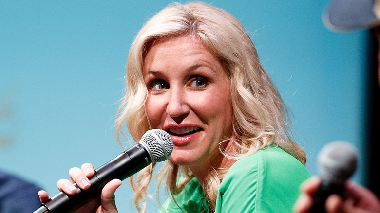 HGTV designer Jenny Marrs speaking into a microphone