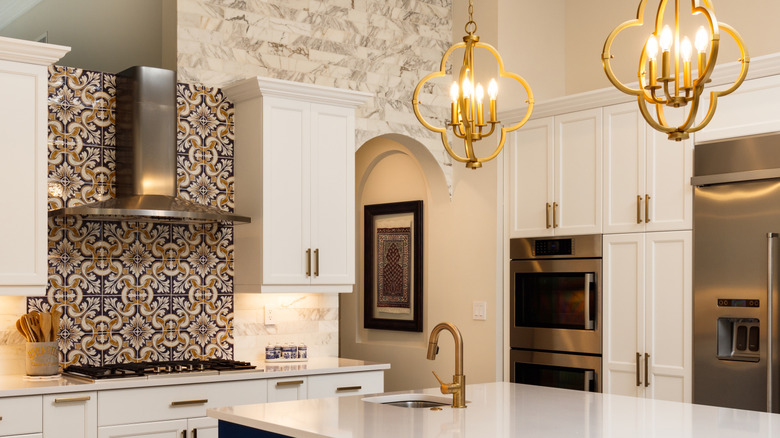 modern kitchen with mixed metals