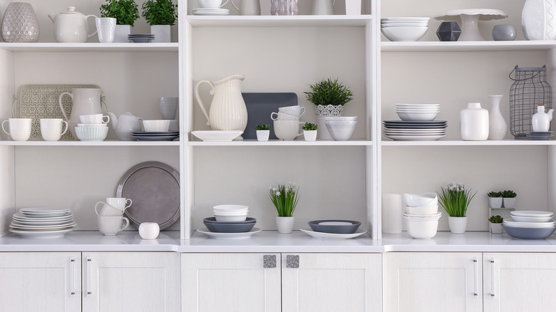 Open kitchen shelving