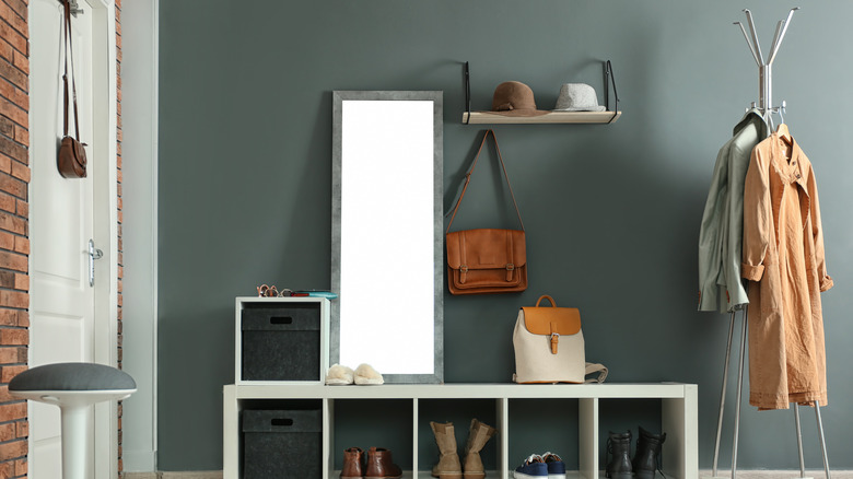 dark green entryway 