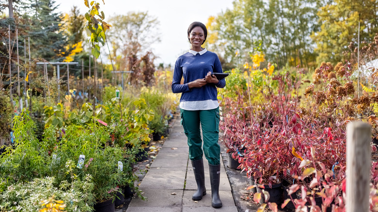 helpful woman at garden store