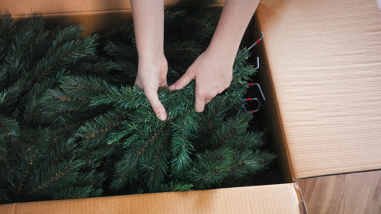 Packing away a Christmas tree