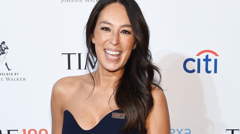Joanna Gaines smiles on the red carpet while attending the TIME 100 Gala 2019 Cocktails at Jazz at Lincoln Center on April 23, 2019 in New York City.