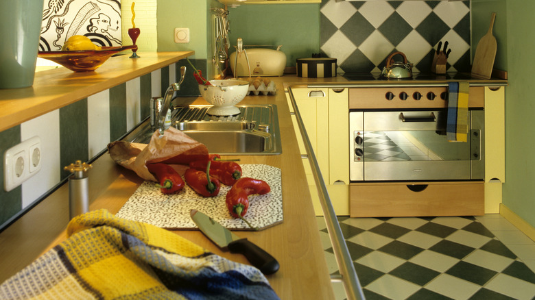 Jump On The Checkerboard Trend With This Dollar Tree Kitchen Decor Idea