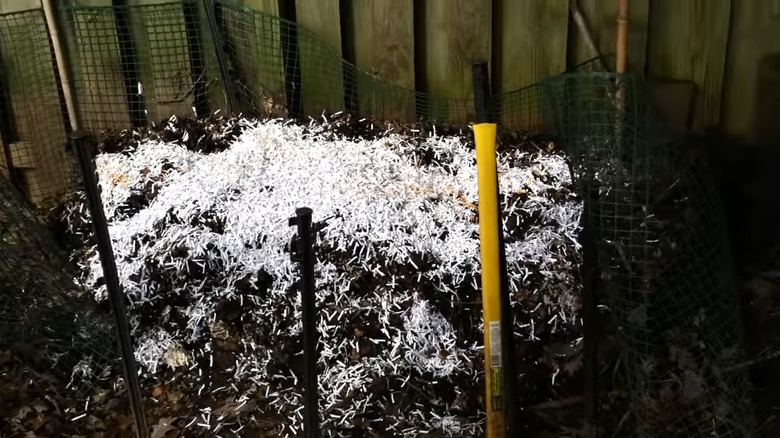 shredded paper in compost