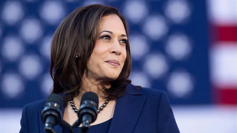 kamala harris giving a speech