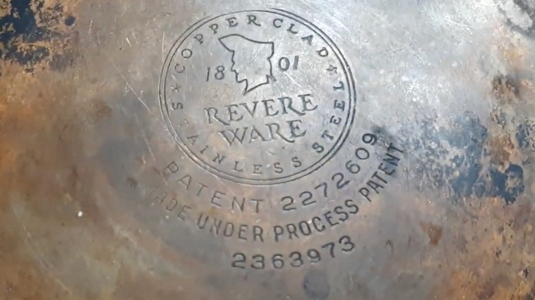 logo on a vintage Revere Ware pot