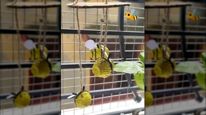 DIY hanging bee decor