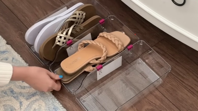 acrylic dollar tree bins for shoes