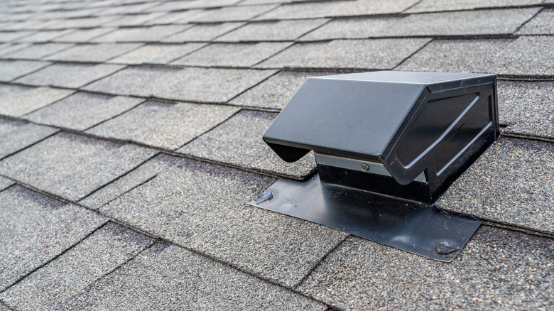 A roof vent on the roof