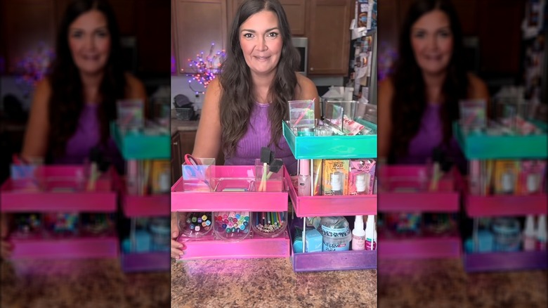 dollar tree vanity and craft organizers