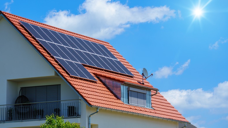 solar panels on a home