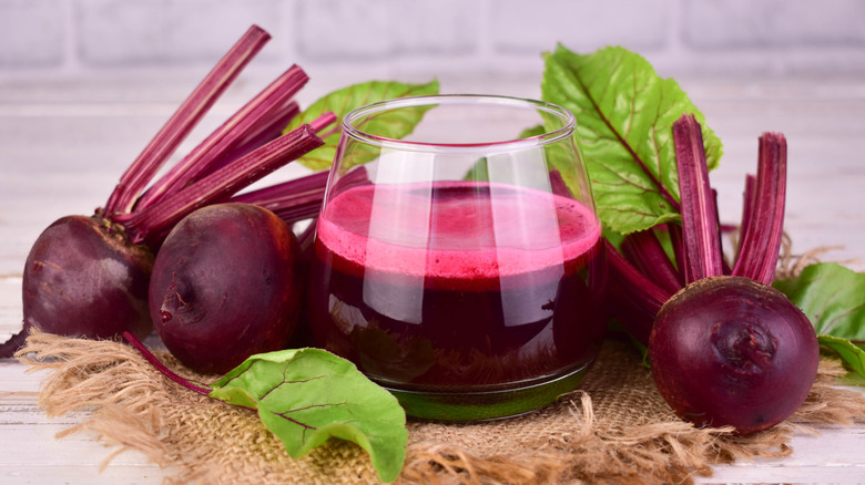 A glass of beet juice