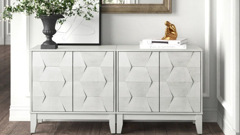 Sara 30.6" Contemporary 2-Door Storage Cabinet in white