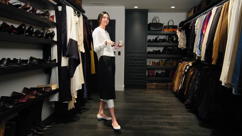 Kendall Jenner in her walk-in closet