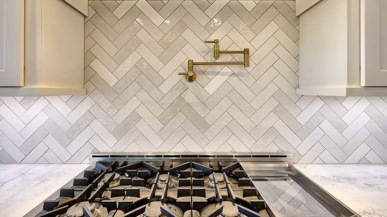 tile with gray grout