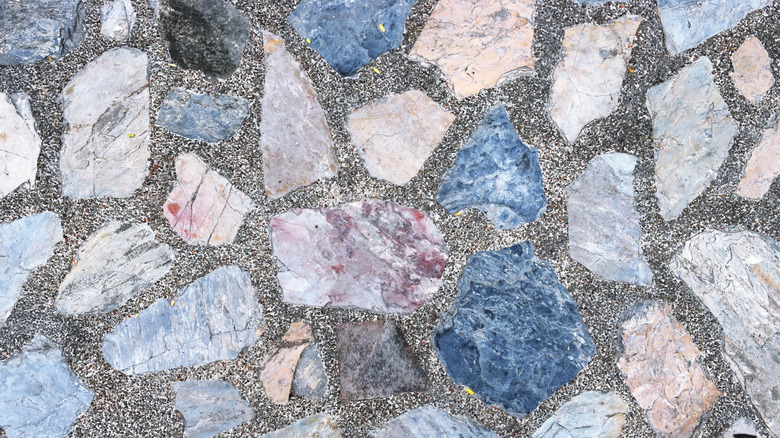 Large stone mosaic surface.