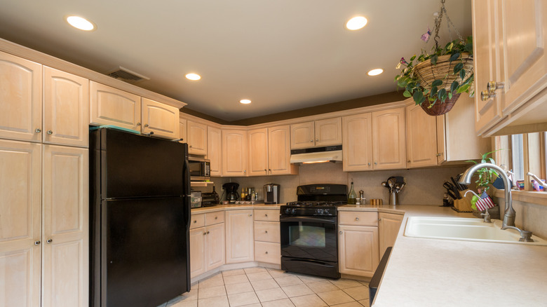 Recessed lighting in kitchen