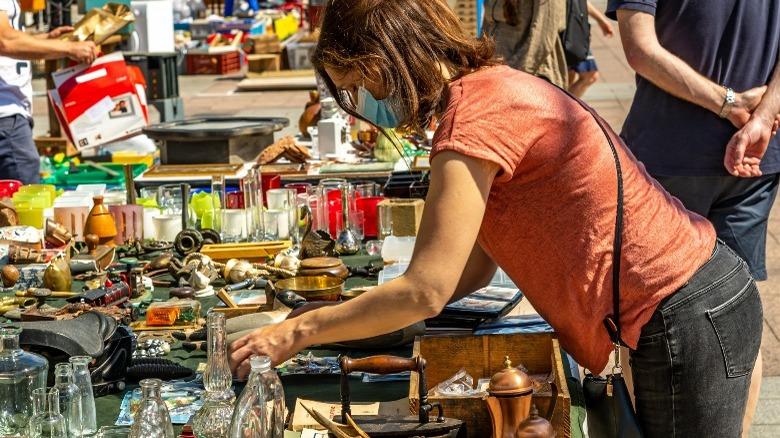 People at flea market