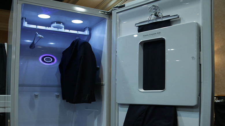 An interior look at the LG Styler steam clothing system