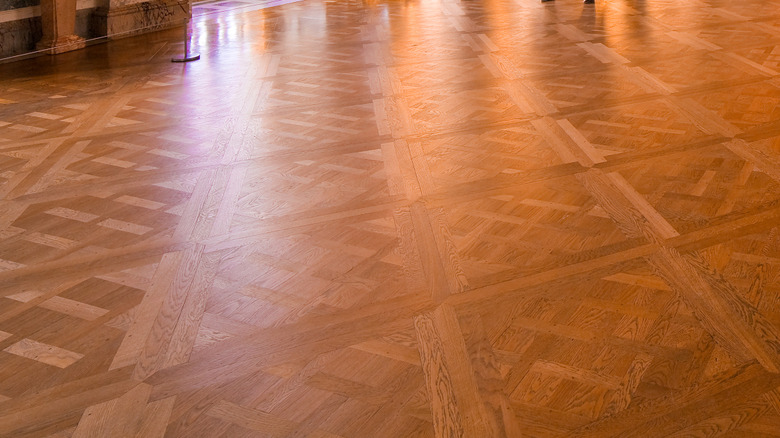 Close-up of parquet floors in Versailles
