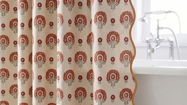 Boomkin's Block Print Shower Curtain