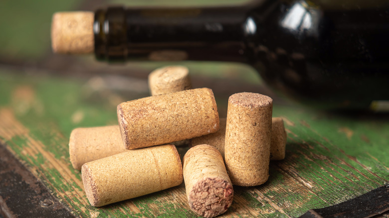 Wine corks with bottle