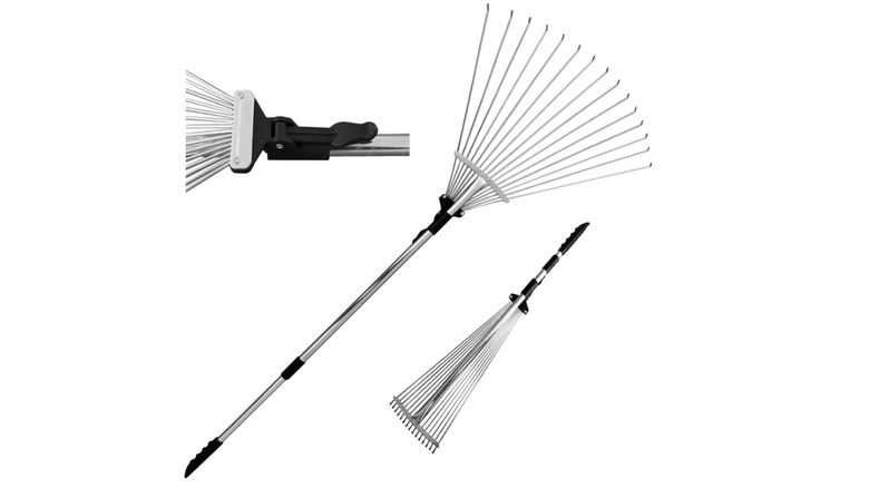 A collapsible rake