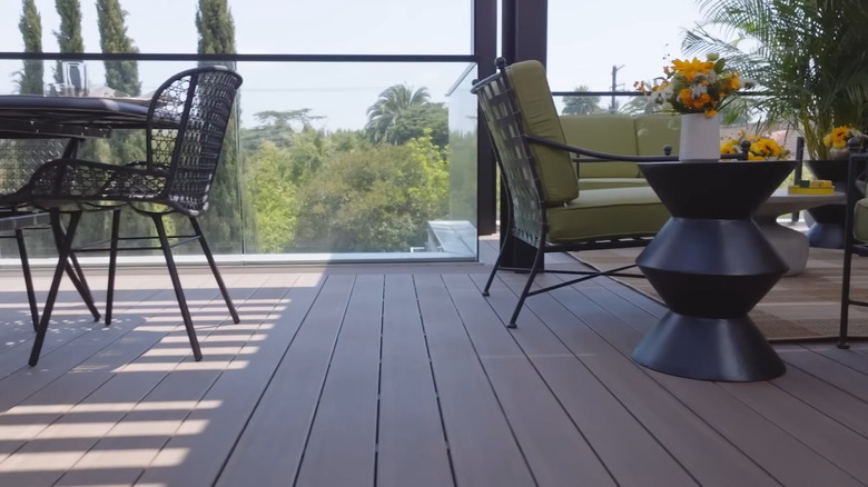 A close-up of Drew Scott's deck boards.