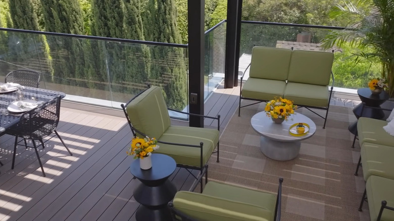 An overhead look at Drew Scott's deck
