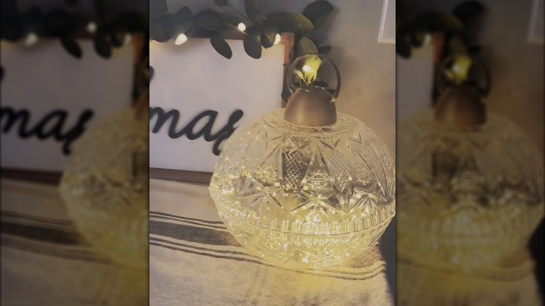light up ornament made from plastic punch bowls