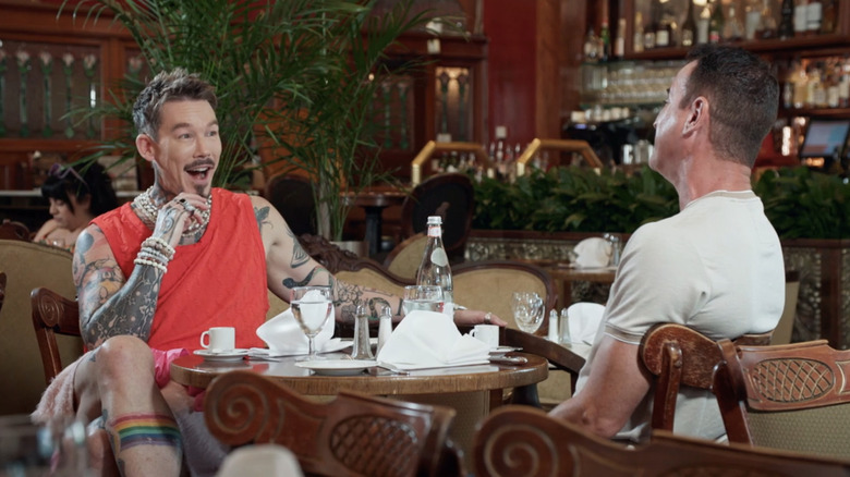 David Bromstad gasping at a lottery winner