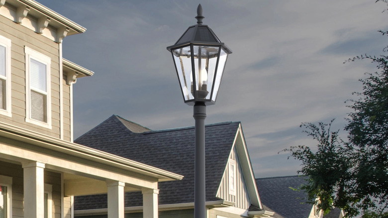 The Lutec Outdoor LED Solar Post Light from Costco