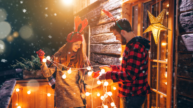 Couple decorates porch