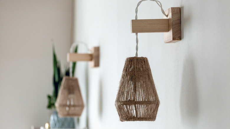 wall sconces hung on wall 