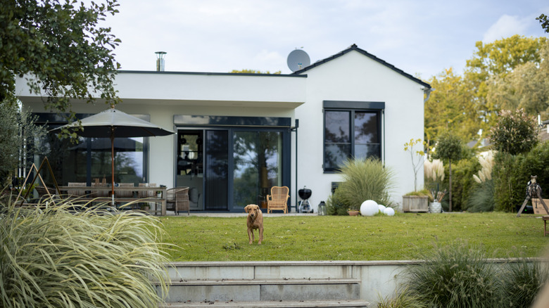 house without outdoor lighting