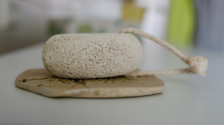 pumice stone on counter